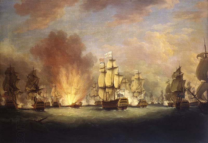 Richard Paton The Moonlight Battle off Cape St Vincent, 16 January 1780 oil painting picture